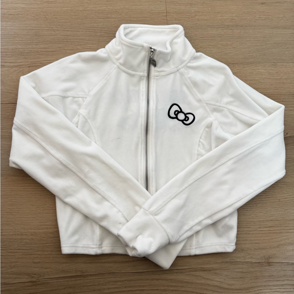 Forever 21 White Cropped Track Jacket